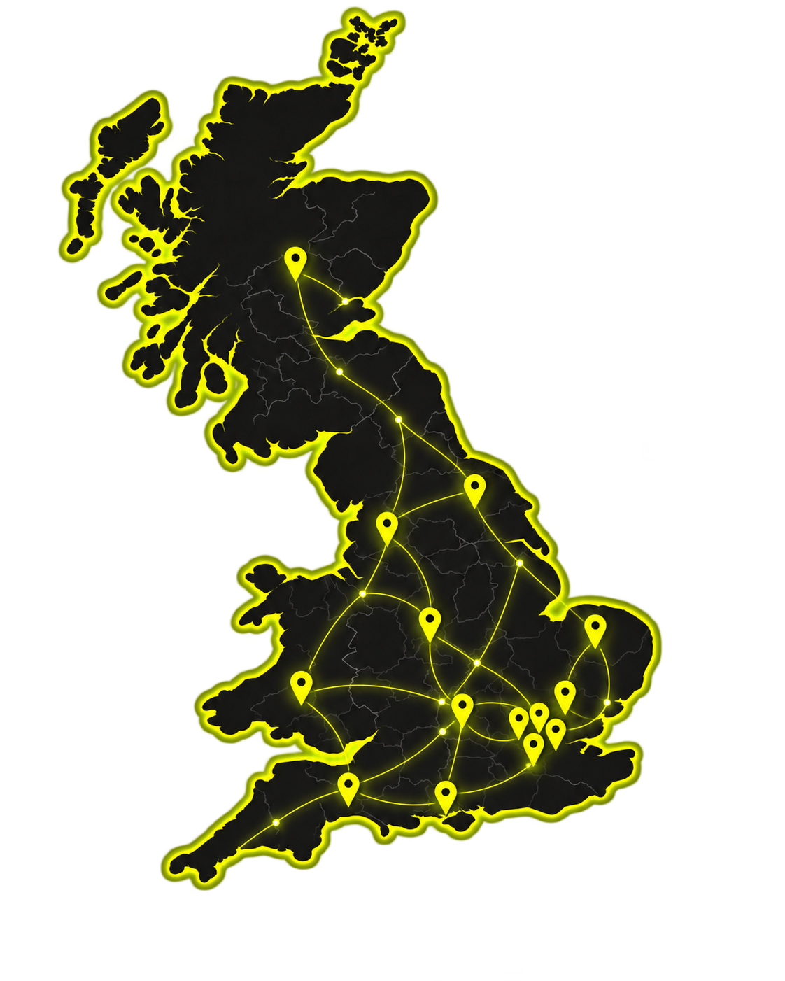 Vanguard Traffic Services coverage map of the United Kingdom